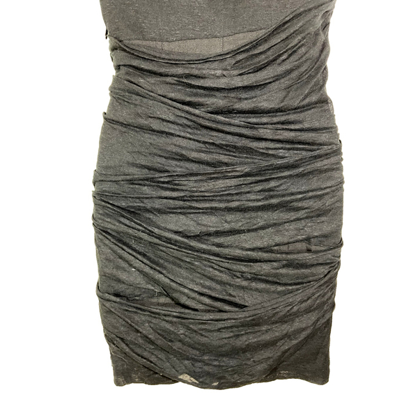 ISABEL MARANT Linen Bodycon Bandage Stretch Jersey Knit Draped Mini Dress Sz 1 - Picture 6 of 7
